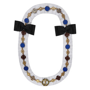 Conjunto de Collar de Cadena para Oficiales de la Logia Azul, Bordado a Máquina en Azul Real, Insignia Masónica, Maestro Masón - Product Image 1