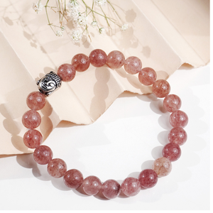 High Quality Strawberry quartz Beads Buddha <b>Bracelet</b> Romantic Gift Fashion Charm Jewelry for Men Women Energy Meditation - Product Image 6