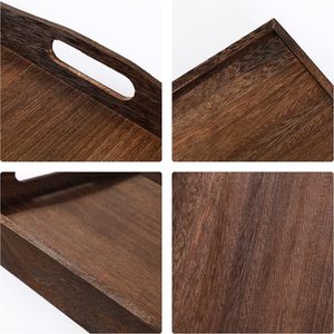 Bandeja de madera premium rectangular con asas recortadas para servir, ideal para cocina y fiestas, venta al por mayor para exportación. - Product Image 2