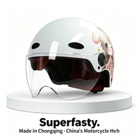 Casque de moto moderne en ABS à design graphique, ouvert, à dégagement rapide pour l'été, pour scooter et cyclomoteur, usine OEM