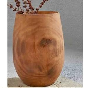 Jarrón de Madera Ecológico para Decoración de Mesa, Tallado a Mano en Madera de Mango, para Regalos de Oficina y Uso al por Mayor - Product Image 4