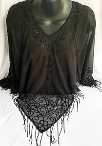 Top Corto Blanco Bohemio con Flecos para Mujer, Top sin Mangas con Cuello en V de Algodón Crudo, Top de Playa de Tela Bohemia - Product Image 6