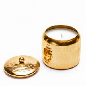 Vela aromática de lujo en frasco de metal plateado martillado con tapa para decoración del hogar y regalos, estilo moderno, precio bajo. - Product Image 6