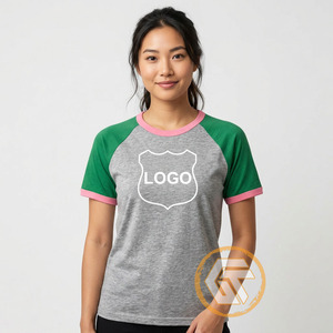 Alpha en gros |   Kapa T-shirt pour femme, vêtements de sororité, jersey de coton, T-shirt respirant de haute qualité, rose et vert - Product Image 2