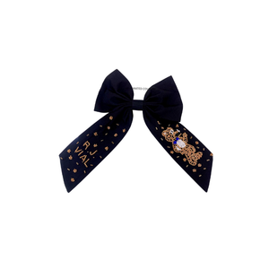 Le plus récent couvre-chef indien multicolore tissu en coton orné de main et perles arc à queue d'alligator pour enfants et filles - Product Image 1