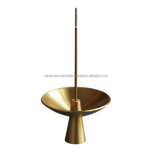 Brass <b>Cone</b> Shaped Incense Burner Ash Catcher Thread Simple Modern Style Eco-friendly Durable for Home Restaurant Church Use - Product Image 3