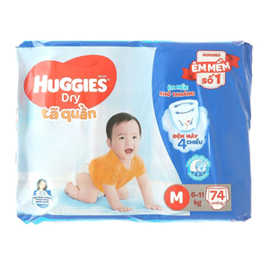 Huggies Dry Pants Diapers Taille M 74 pièces Culottes d'apprentissage pour bébé Douces Respirantes Protection anti-fuites Ceinture élastique Absorption rapide - Product Image 4