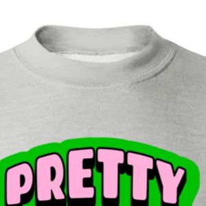 Sudadera de cuello redondo con estampado gráfico Grey Pretty Girls Only, de manga larga, puños acanalados, informal, de forro polar para mujer, estilo urbano. - Product Image 4