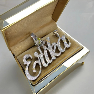 จี้เพชร VVS แบบเต็มเม็ด น้ำหนัก 2.46 กะรัต ตัวอักษรตามสั่ง ชื่อแบบตัวเขียนลายมือเก๋ๆ ชุบโรเดียม โรสโกลด์ เงินแท้ 925 - Product Image 4