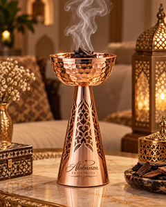 Brûleur d'encens Bakhoor de luxe en acier inoxydable, finition dorée, Oud arabe aromatique, écologique, pour la maison, l'hôtel, le restaurant, Ramadan, Eid - Product Image 3