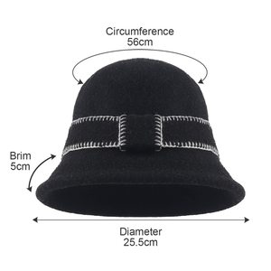 Women Elegant Winter Wool Bucket Hat - Product Image 4