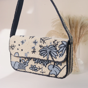 Sac à main de luxe bohème indien pour femme, fait main, brodé, écologique, avec boutons perlés, pochette et sac à bandoulière tendance - Product Image 5