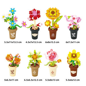 Blocs de construction de simulation de bouquet, modèle d'assemblage de fleurs, ornements végétaux, briques techniques MOC pour la décoration DIY des filles, cadeaux - Product Image 1