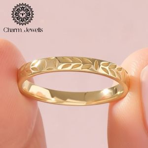 Bague de fiançailles et de mariage unisexe classique en moissanite plaquée or rose avec motif feuille, certifiée IGI - Charm_Jewells - Product Image 3