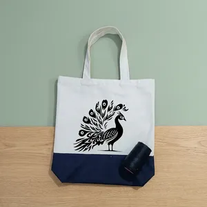 Two Color <b>Canvas</b> Carry <b>Bag</b> Eco Friendly Reusable <b>Tote</b> Shopping <b>Bag</b> for Retail Stores Grocery Markets Corporate Gifting and Daily - Product Image 1
