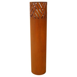 Set of 2 Rust Industrial Design Lantern Columns Outdoor and Indoor Decorative <b>Pillar</b> <b>Lights</b> for Garden Includes Lanterns - Product Image 3