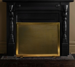 Écran de cheminée en métal au design rustique en forme de bois de cerf avec grille anti-étincelles robuste, protection de foyer autoportante, finition noire - Product Image 2
