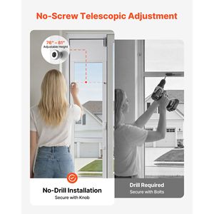 Adjustable Height Dog Door for <b>Sliding</b> Glass 75 7/8" to 80 11/16" Aluminum Alloy Frame Flap Lock Design <b>Large</b> for Larger Dogs - Product Image 6