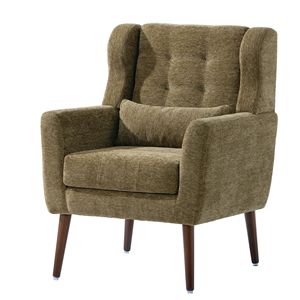 Poltrona Moderna Stile Mid-Century per Soggiorno, Comoda Sedia Imbottita in Tessuto Chenille con Imbottitura in Schiuma - Product Image 1