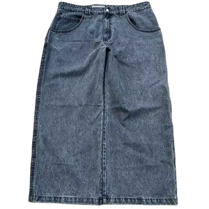 Jean ample personnalisé pour homme, coupe large, en denim respirant, style décontracté, avec logo brodé, streetwear - Product Image 2