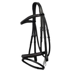 Brida de Cuero Genuino Negro Premium para Caballo con Cabezal y Frenteal para Entrenamiento y Competición - Product Image 1