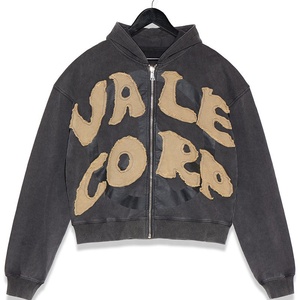 ชุดวอร์มลำลองผ้าฟลีซผ้าคอตตอนผ้าบ็อกซีทรงครอปปักลายวินเทจผ้าแอซิดใส่สบายโลโก้ XL ใหม่ล่าสุด2024 - Product Image 5