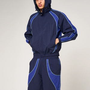 Men's Printed Solid Nylon Tracksuits Set Gym Jogging Jacket <b>Joggers</b> Fitness Running Sweat-Suits Sportswear with <b>Zip</b> <b>Pocket</b> - Product Image 2