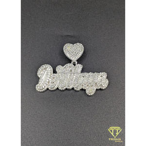 Iced Out Heart <b>Name</b> Pendant Moissanite Diamond Hip Hop <b>Necklace</b> <b>Custom</b> Bling Jewelry Gift - Product Image 3