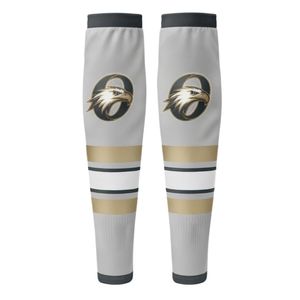 Men Light Gray Gold Hockey <b>Socks</b> Polyester Athletic Sports <b>Socks</b> Team Uniform <b>Long</b> <b>Socks</b> Training Match Wear Outdoor Performance - Product Image 5