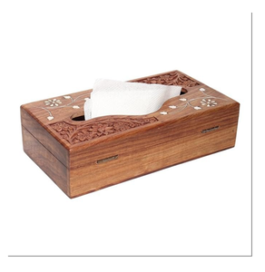 Boîte à mouchoirs en bois d'acacia de qualité supérieure, fabrication artisanale, design élégant, fournisseur en gros - Product Image 1
