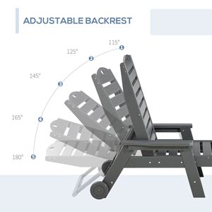 Sdraio da Esterno Regolabile con Schienale Reclinabile, Impermeabile, per Piscina e Spiaggia, con Ruote - Product Image 4