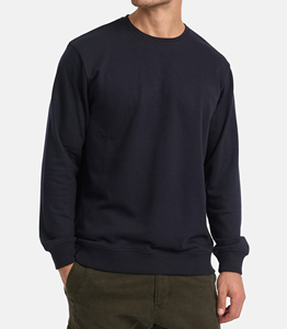 Sweat-shirt surdimensionné à col rond de haute qualité, en molleton de coton français, avec broderie de logo personnalisé, pour homme, hiver - Product Image 5