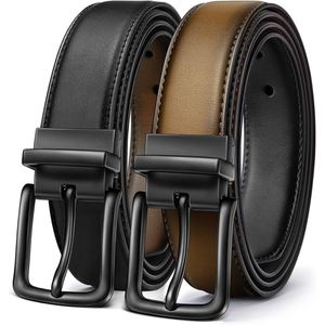 Cinturón de cuero de búfalo premium para hombre, cuero genuino de grano completo, hebilla clásica retro personalizada, cinturón duradero informal y de vestir. - Product Image 1