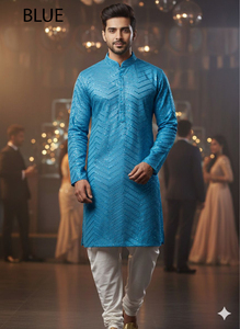 Kurta para Hombre con Pijama, Estilo Casual para Bodas, con Bordado Chikan, de la Mejor Calidad al Precio Más Bajo, Proveedor, Superventas, Listo para Usar - Product Image 4