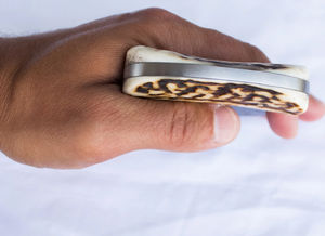 Cuchillos Ulu de Acero de Damasco para Cocina Artesanal, Cuchillos Ulu de Acero de Damasco de Espiga Completa, Cuchillos Ulu de Acero de Damasco de Grado Culinario - Product Image 5