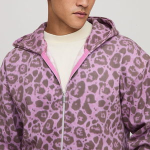 Factory Price OEM <b>Men</b> Premium Boxy Fit Heavyweight Cotton Zip Up Hoodie Urban Streetwear Jacket Supplier Wholesale - Product Image 2