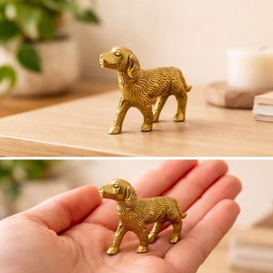 Figura de Perro de Latón Shubham, Modelo Artesanal Tallado 01D01002, Decoración de Mesa para Hogar, Oficina y Sala de Estar - Product Image 4