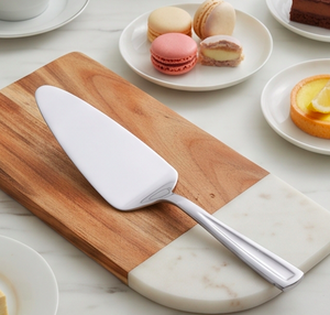 Spatule à gâteau moderne en acier inoxydable poli argenté, outil de découpe pour fêtes et usage domestique - Product Image 3