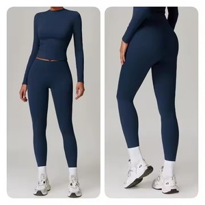 Leggings de yoga taille haute respirants et sans coutures, couleurs personnalisées, pantalon de sport uni pleine longueur, vêtements de fitness pour femmes - Product Image 2