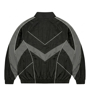 Wholesales Custom Logo Grey Black High Quality Men's Nylon <b>Wind</b> <b>Breaker</b> Trousers Sets For Summer Wear Men Set Streetwear Jackets - Product Image 3