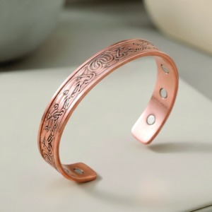 Pulsera Magnética de Cobre Puro de Moda, Brazalete Abierto Ajustable con Imanes de Neodimio de Alta Resistencia para el Dolor Articular - Product Image 5
