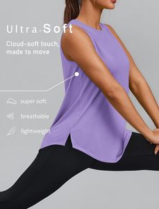 Camiseta sin mangas básica para mujer, informal, de secado rápido, ecológica, de punto de spandex/algodón, ligera y transpirable. - Product Image 5