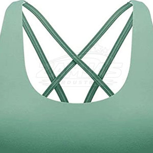 Último diseño, sujetador deportivo personalizado con estampado para mujer, hecho de poliéster/algodón, para gimnasio y running, en venta online. - Product Image 4