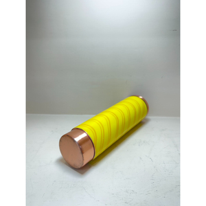 Handcrafted Pure Copper Water Bottle with Printed Yellow Abstract Design Leak-Proof Ayurvedic Health Bottle for Gym Yoga & Gift - Product Image 2