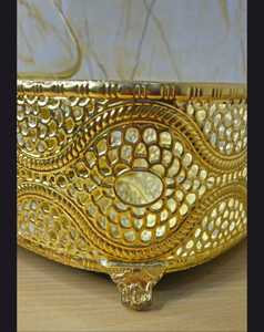 Luxury Gold Filigree Jewelry <b>Box</b> Ornate Metal Mesh <b>Keepsake</b> <b>Box</b> Handcrafted Decorative Gift <b>Box</b> Vintage Wedding Favor <b>Box</b> - Product Image 4