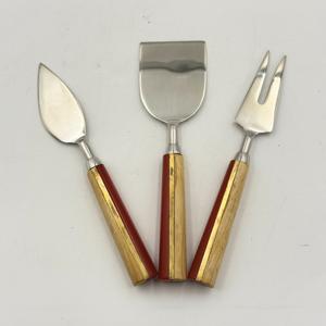 Juego de utensilios de lujo para queso de acero inoxidable con mango decorativo de resina, espátula y rebanador para cocina y comedor - Product Image 2
