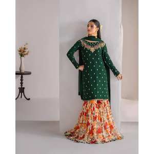 Hermoso Conjunto de Salwar Kameez de Algodón con Bordado para Fiestas - Product Image 4