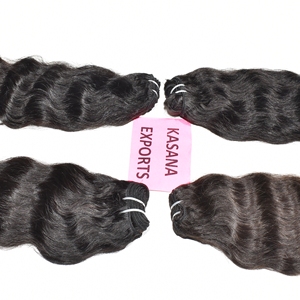 Extensiones de cabello humano indio sin procesar Remy 100%, venta al por mayor, virgen, tejido trenzado, cutícula alineada, color negro natural - Product Image 3