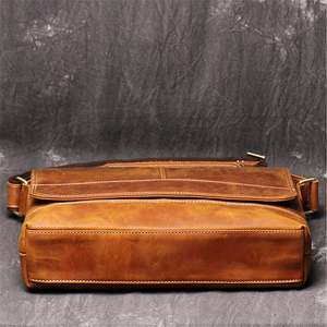 Bolso Mensajero para Portátil de Cuero Genuino, de Alta Calidad, Estilo Moderno Vintage, Bandolera, Maletín, para Viajes de Negocios, Ecológico - Product Image 3