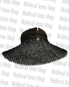 Collier de chaîne médiévale en acier doux, armure de chevalier à anneaux rivetés plats pour costume de reconstitution historique, fabricant en gros - Product Image 4